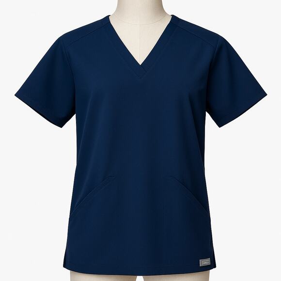 FIGS Technical Collection Scrub Top Women’s Medium Navy Blue Medical Uniform - Picture 1 of 6